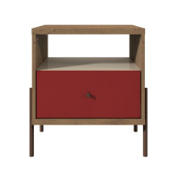 Manhattan Comfort 350481 Joy 1-Full Extension Drawer Nightstand in Red 